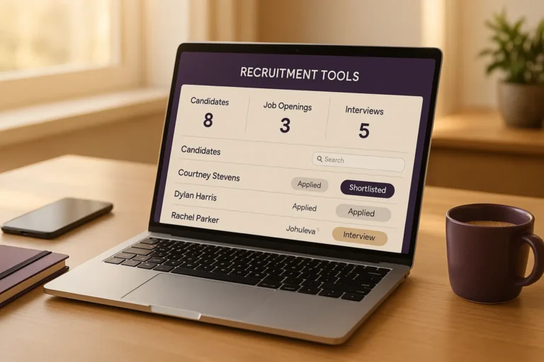 Conceptual representation of data flow and analysis, illustrating how AI recruitment optimizes talent acquisition and streamlines the hiring workflow.