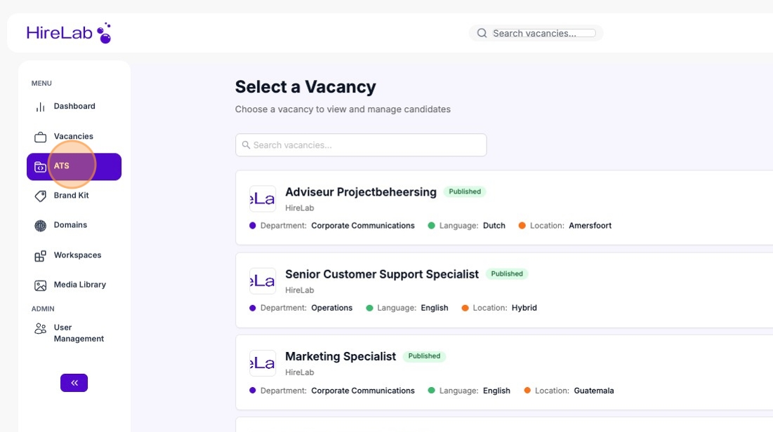 A visual dashboard demonstrating tools for effective candidate relationship management