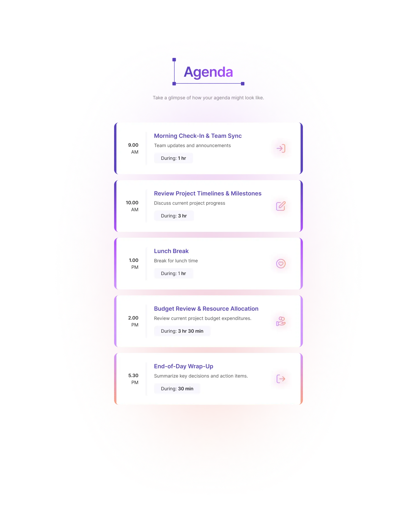 Template 3 - Agenda